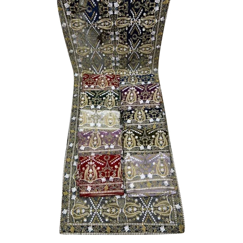 मल्टीकलर एम्ब्रॉयडरी कश्मीरी जॉर्जेट दुपट्टा