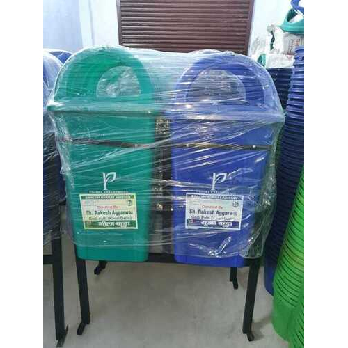 100Ltr बड़ा गुंबद आकार का डस्टबिन स्टैंड के साथ