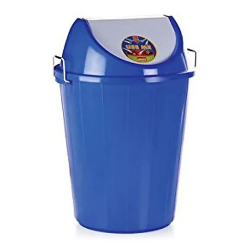 Green-white Swing Plastic Dustbin