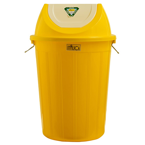 Green-white Swing Plastic Dustbin