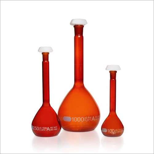 ग्लास एम्बर कलर वॉल्यूमेट्रिक फ्लास्क