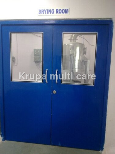 Modular Clean Room Door - Galvanized Iron, Blue / Customised | High Quality, Ideal For Pharmaceutical And Food Processing Industries