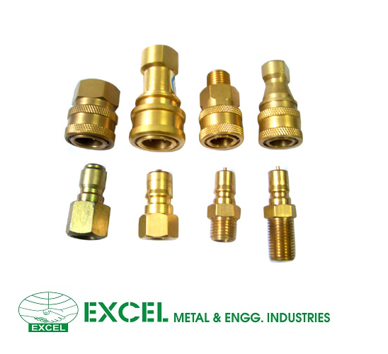 Quick Release Couplings - Brass, Standard Size, Gold Color | High Precision Machining, Corrosion Resistant Coating, Iso Certified