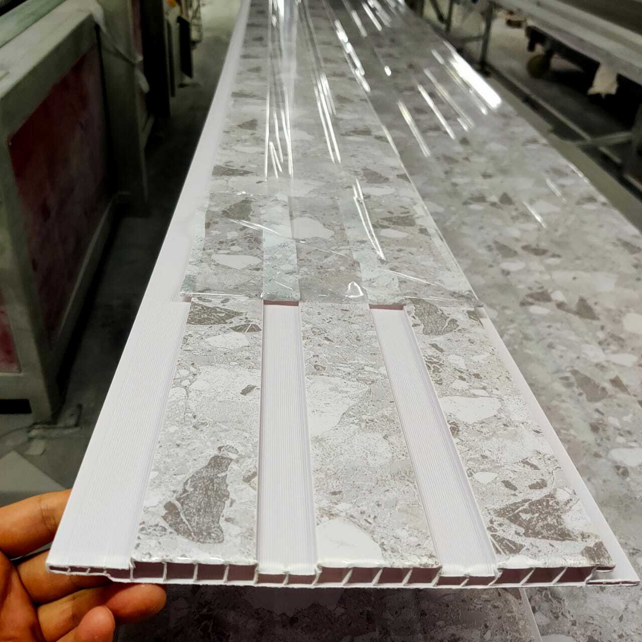 White And Blue Pvc Ceiling Panel Production Line