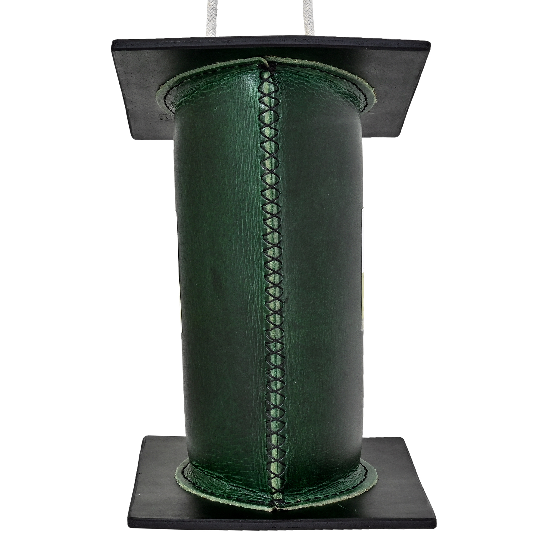Handcrafted Bamboo Birdhouse - Leather, Vegan Leather, Synthetic Leather, 15x15x24 Cm, Green | Easy Installation, Attractive Design, Safe For Small Birds