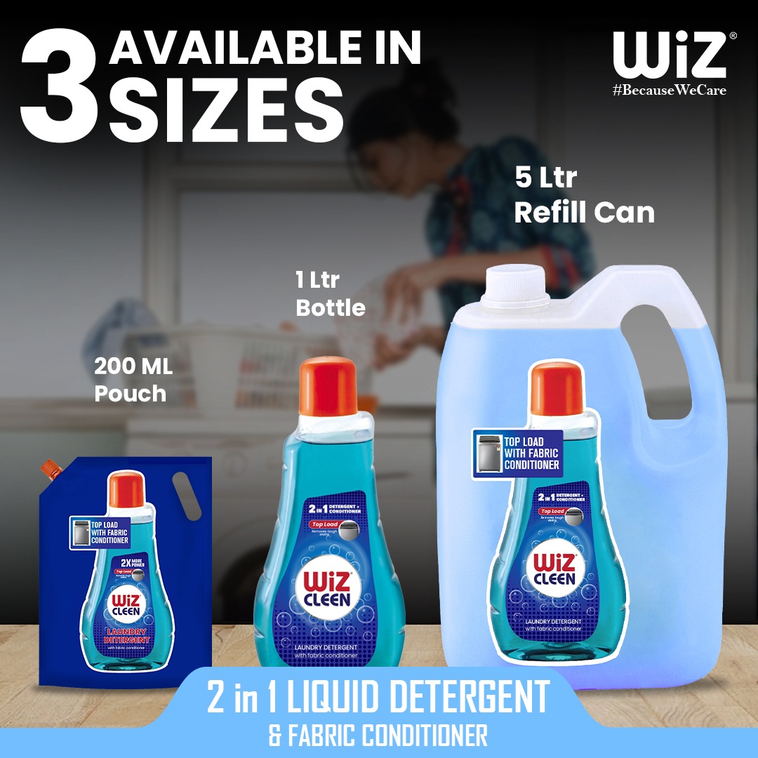 Wiz Cleen 2in1 Top Load Laundry Detergent With Fabric Conditioner - 1l Age Group: Suitable For All Ages