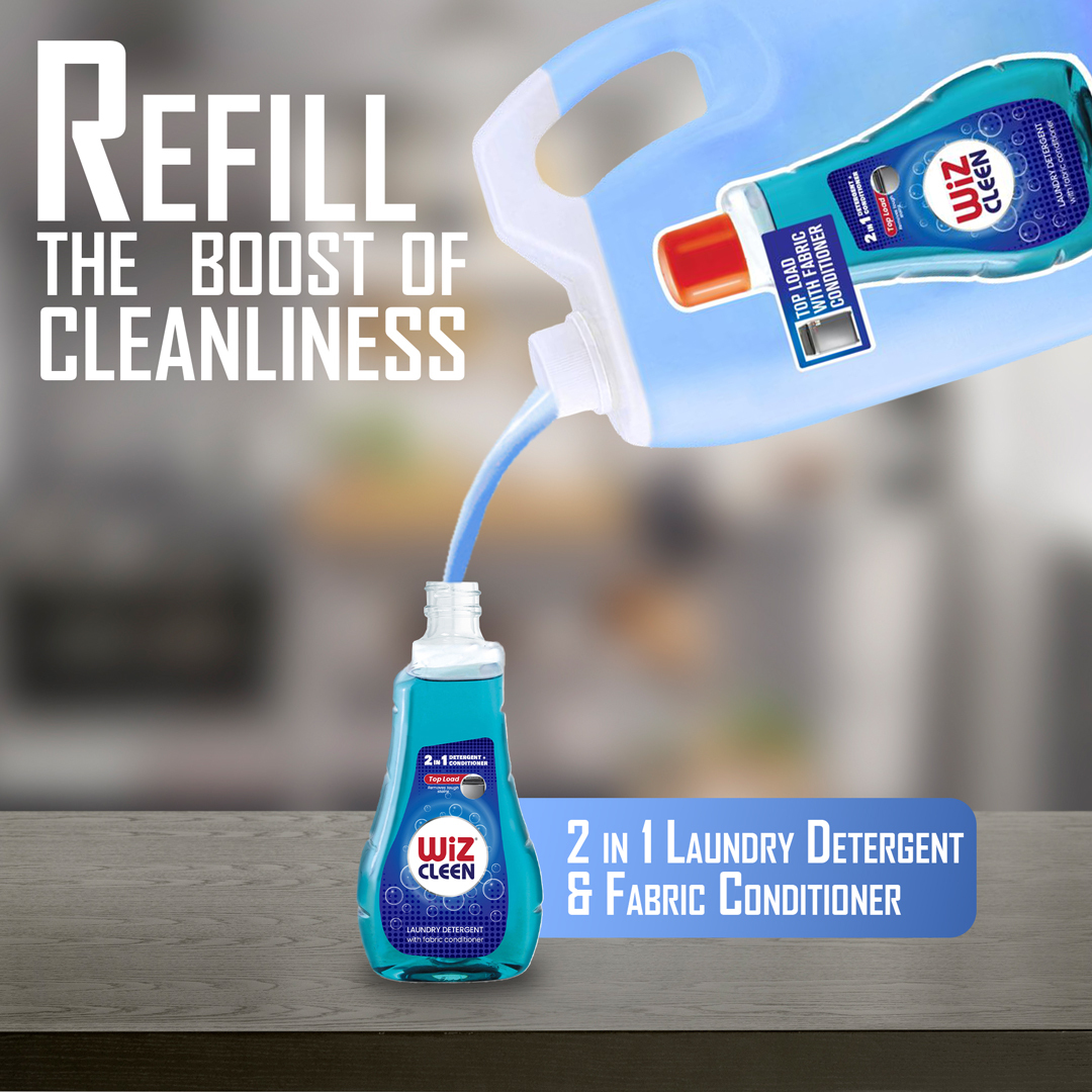 Wiz Cleen 2in1 Top Load Laundry Detergent With Fabric Conditioner - 1l Age Group: Suitable For All Ages
