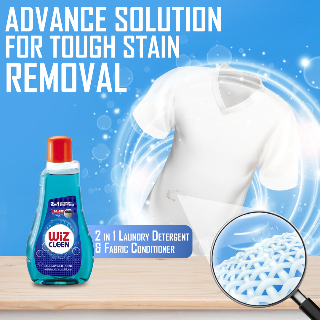 Wiz Cleen 2in1 Top Load Laundry Detergent With Fabric Conditioner - 1l Age Group: Suitable For All Ages