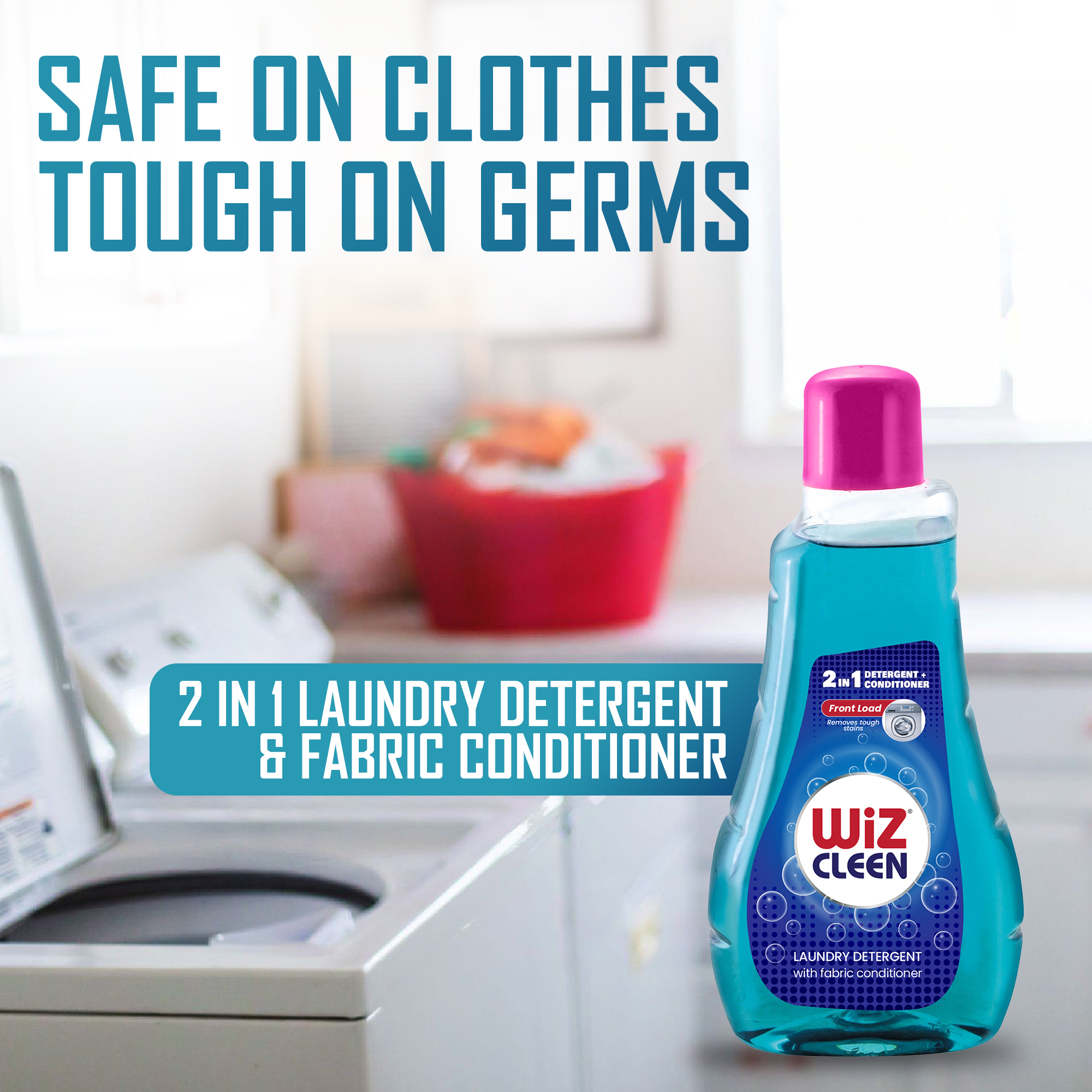 Wiz Cleen 2in1 Liquid Laundry Detergent And Fabric Conditioner - 5l Can Refill Pack | Blue, Cleans And Nourishes Fabric Fibers, Long-lasting Fresh Fragrance
