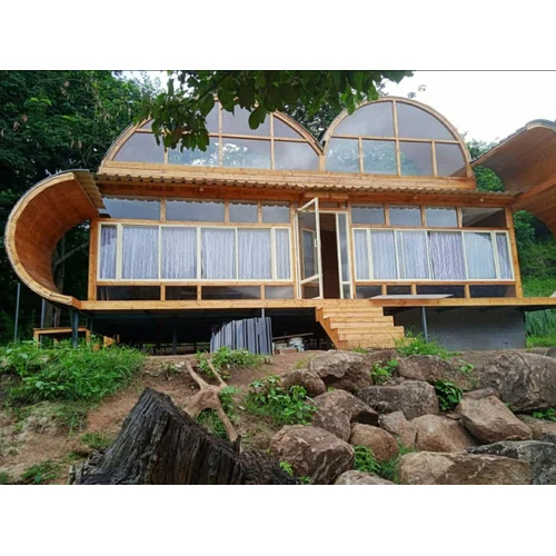 Brown Prefabricated Wooden Villa