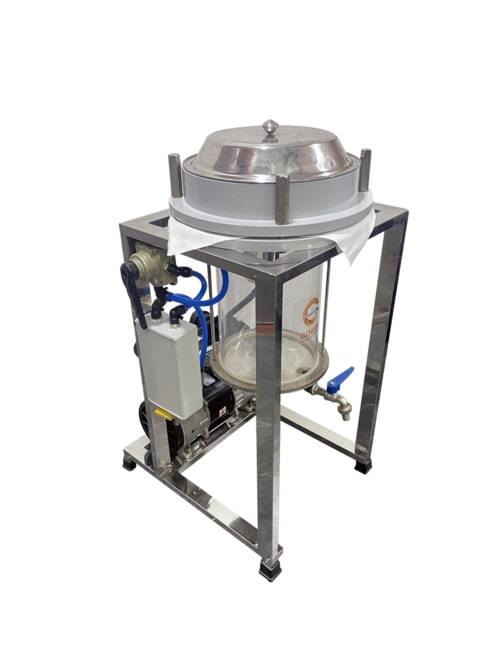 Mini Commercial Vacuum Oil Filter - 20-25 Kg/hr, Stainless Steel, 480x560x840 Mm, Silver Color, Semi-automatic Operation, 1 Year Warranty