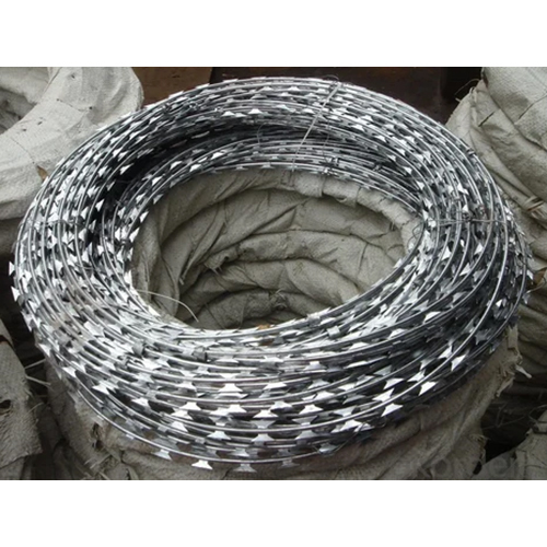 Industrial Concertina Barbed Wire - Iron Material, 54 Meters Length | Galvanised for Enhanced Security, Ideal for Industrial Mesh and Fencing Usage