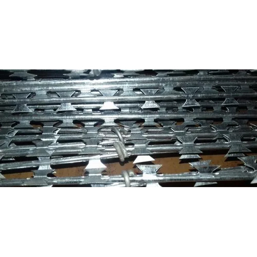 Fencing Razor Barbed Wire - Iron Material, 54 Meter Roll Size | Features Galvanised Surface Treatment, Sharp Edges Finish