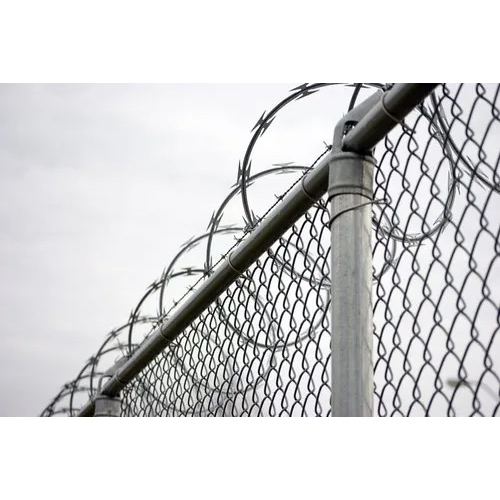 Fencing Razor Barbed Wire - Iron Material, 54 Meter Roll Size | Features Galvanised Surface Treatment, Sharp Edges Finish
