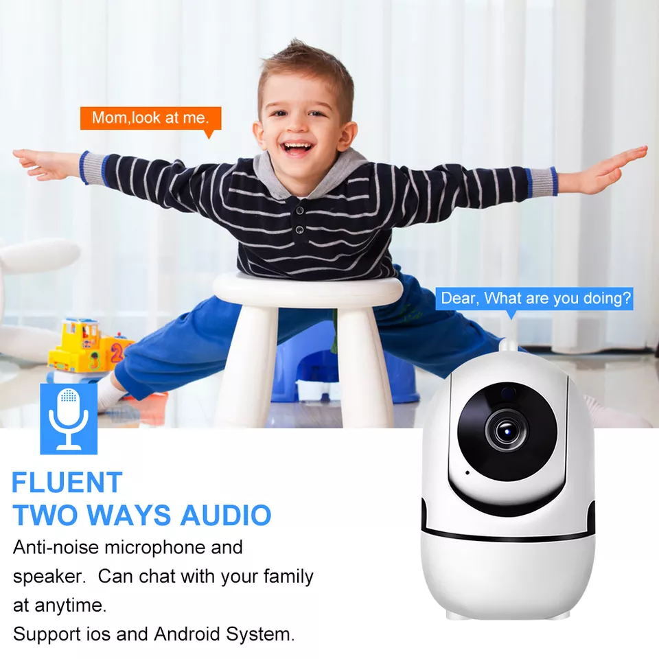 White Hd Auto Tracking Wireless Ip Camera Wi-fi Baby Monitor Camera