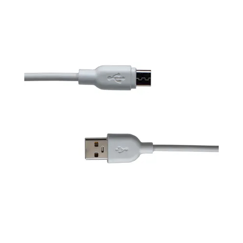 White Usb Data Cable - Pvc Jacket, 2 Meter Length, 2.5a Current | Micro Usb Interface, Ideal For Data Transfer And Internet Tethering