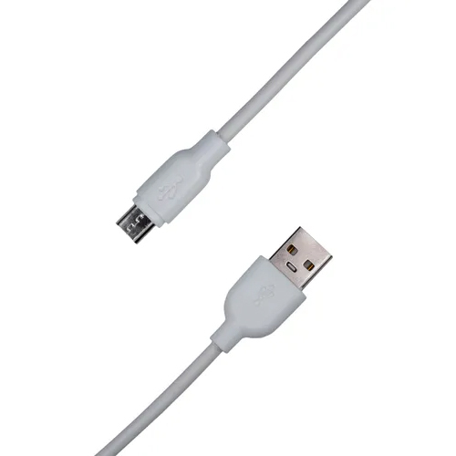 White Usb Data Cable - Pvc Jacket, 2 Meter Length, 2.5a Current | Micro Usb Interface, Ideal For Data Transfer And Internet Tethering