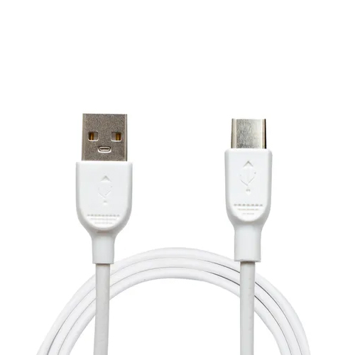 C Type Usb Data Cable - Pvc Jacket, 1 Meter Length, White Color | 4a Current, Lightweight And Flexible Design