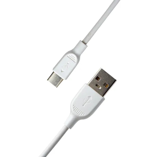 C Type Usb Data Cable - Pvc Jacket, 1 Meter Length, White Color | 4a Current, Lightweight And Flexible Design
