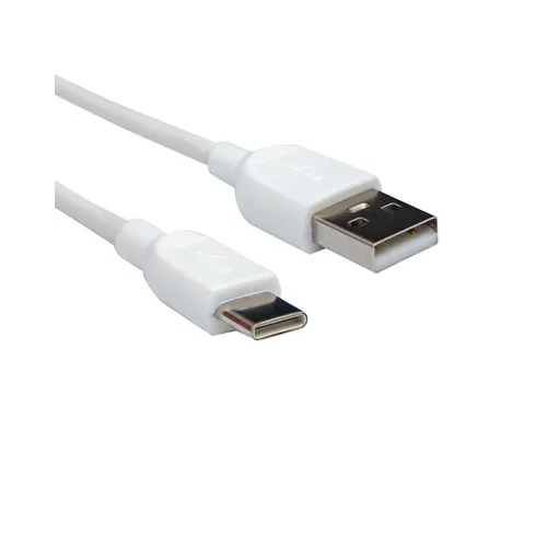 C Type Usb Data Cable - Pvc Jacket, 1 Meter Length, White Color | 4a Current, Lightweight And Flexible Design