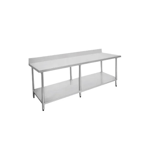 Stainless Steel Work Table - Rectangle Shape, Silver Color, Manual Usage For Restaurant And Hotel | Custom Size With Warranty