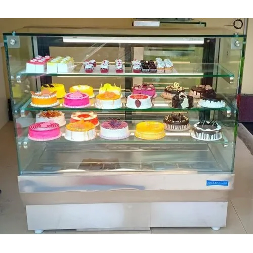 Pastry Display Counter - Stainless Steel, Smooth Silver Finish | Standard Design, Durable Metal Construction