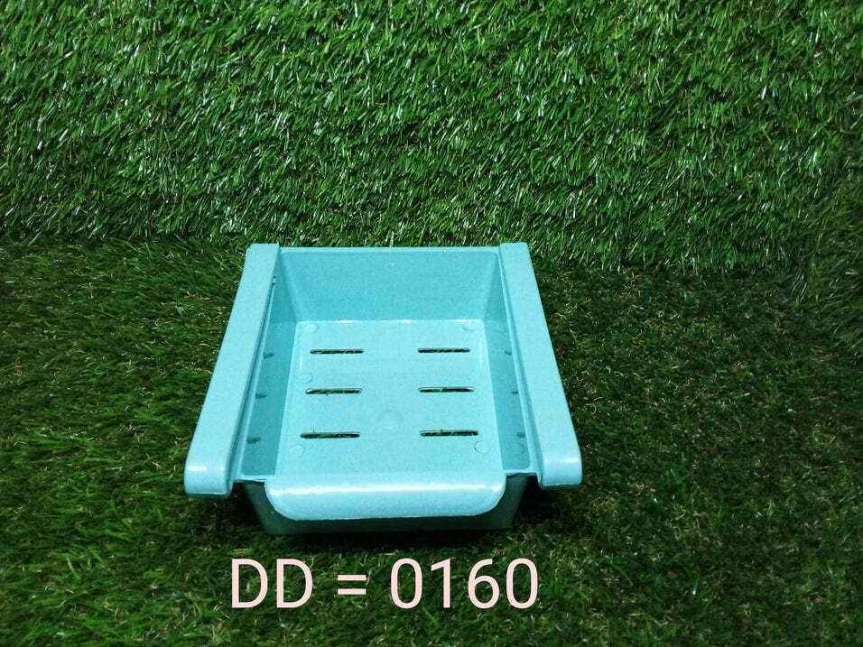 0160 Storage Racks - Plastic, Standard Size, Green | Smart Slide Design, Multi-purpose Use, Space Saving Organizer For Fridge And Table