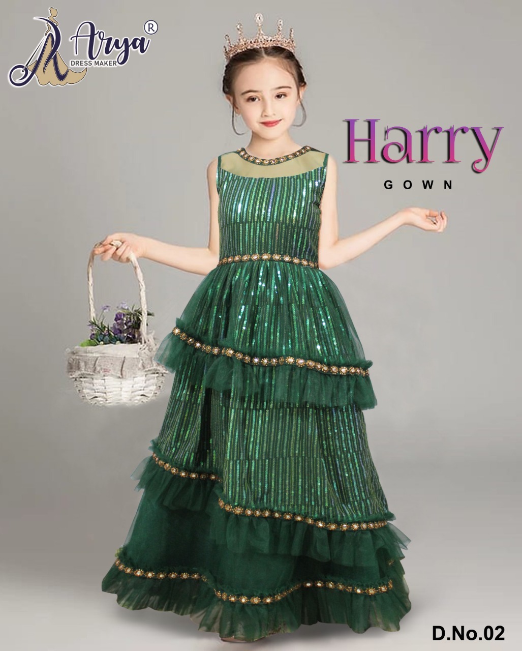 Harry Georgette Sequence Work Kids Western Wear Age Group: 5 To 12 Year
