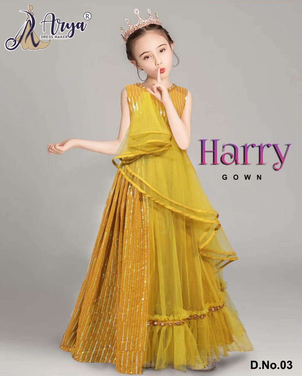Harry Georgette Sequence Work Kids Western Wear Age Group: 5 To 12 Year