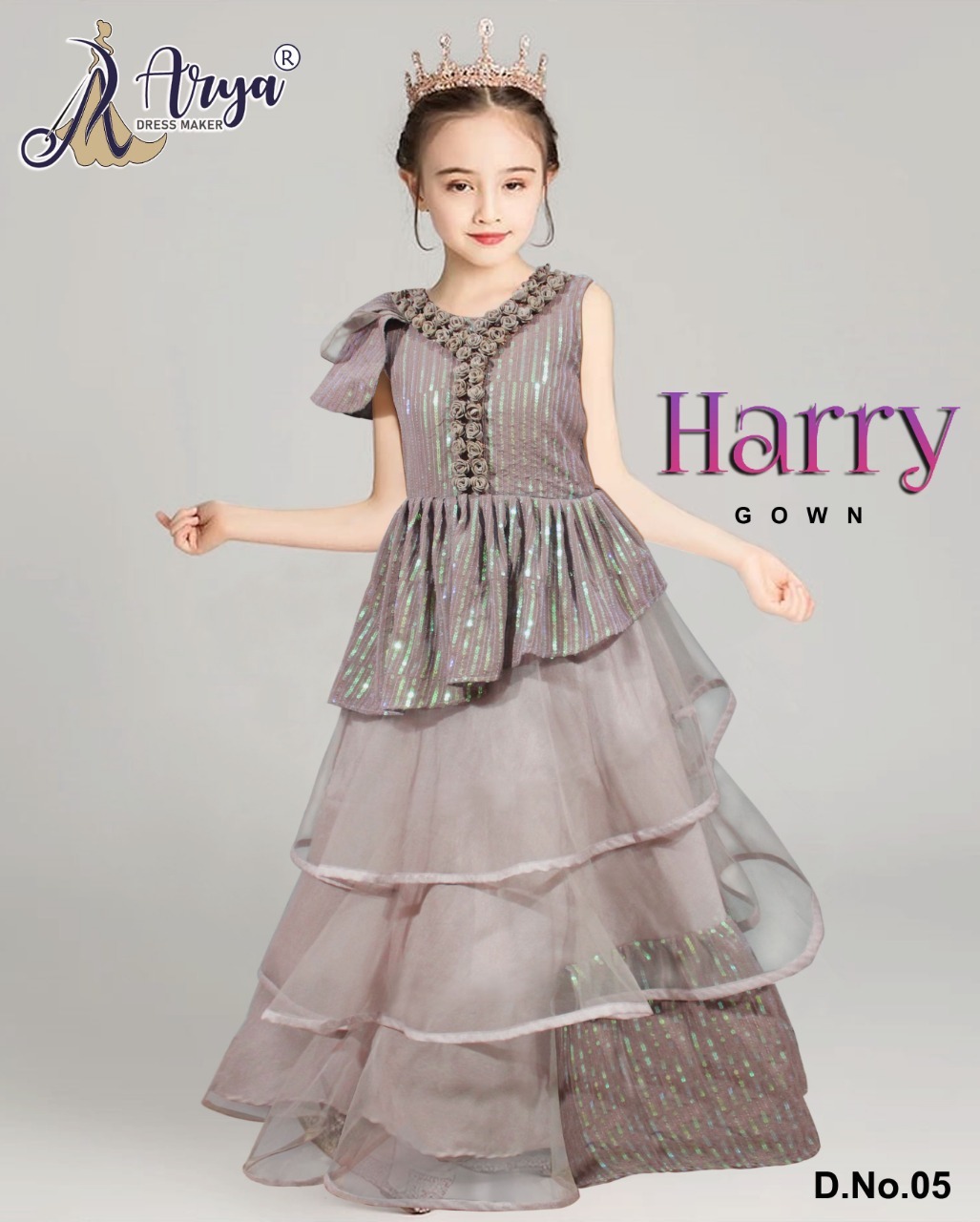 Harry Georgette Sequence Work Kids Western Wear Age Group: 5 To 12 Year