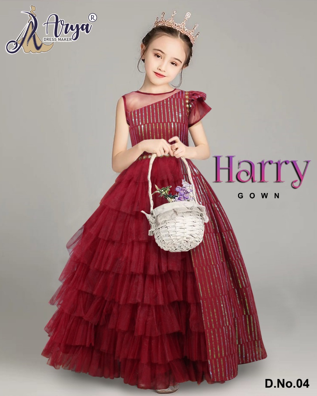 Harry Georgette Sequence Work Kids Western Wear Age Group: 5 To 12 Year