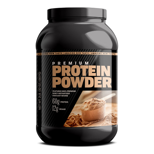 Black & Red Protein Powder Shrink Label