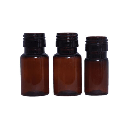 Amber Bottle - Pet 10ml | Round Shape, Screw Cap, Moisture Absorption, Uv Protection, Available In Multiple Colors, Dimensions: 28mm Diameter X 68mm Height