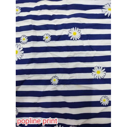 Cotton Printed Fabric - 100% Cotton, 40 Inch Width, Stripe Pattern | Washable, Length as per Requirement, Suitable for All Seasons