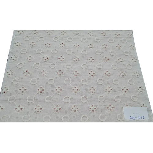 Fancy Embroidery Fabrics - 100% Linen, Washable | Color: White