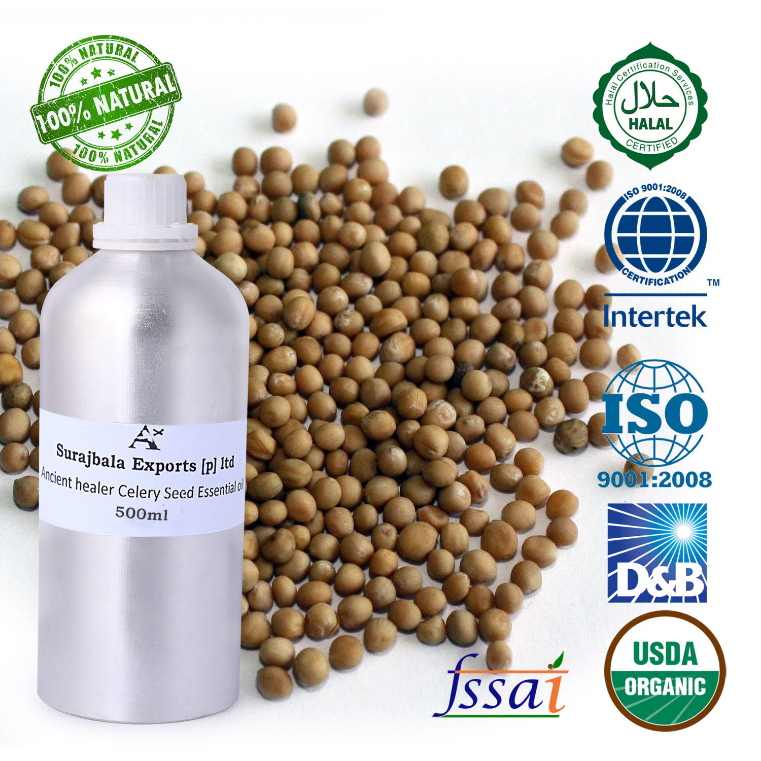 Celery Seed Essential Oil - Liquid, 96% Purity | All Age Group, Long-lasting Spicy Aroma, Store In Cool & Dry Place