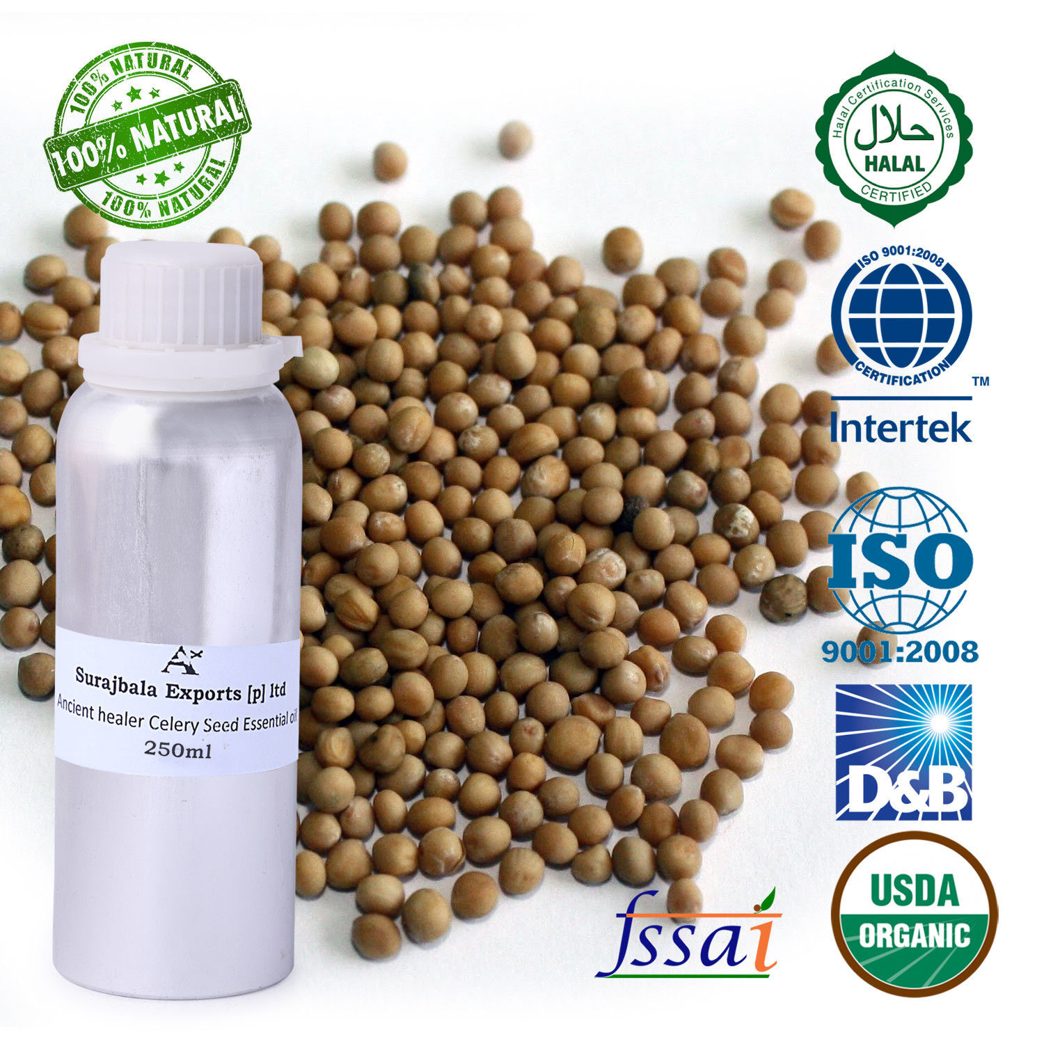 Celery Seed Essential Oil - Liquid, 96% Purity | All Age Group, Long-lasting Spicy Aroma, Store In Cool & Dry Place