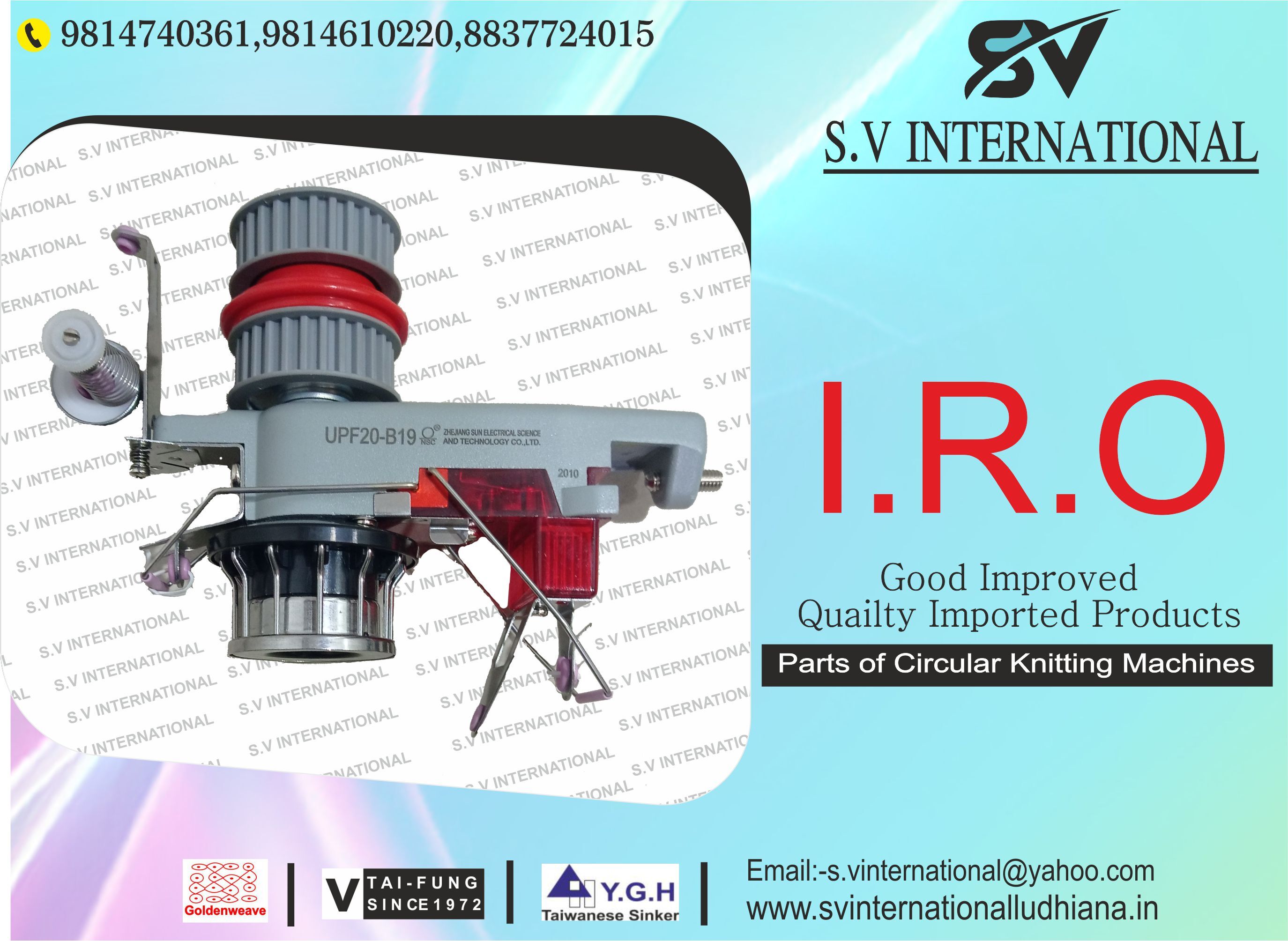 Iro Positive Feeder - Industrial Application | Warranty Included, Available For Circular Knitting Machines With Needles, Sinkers, Jacks, Hooks, Cutters