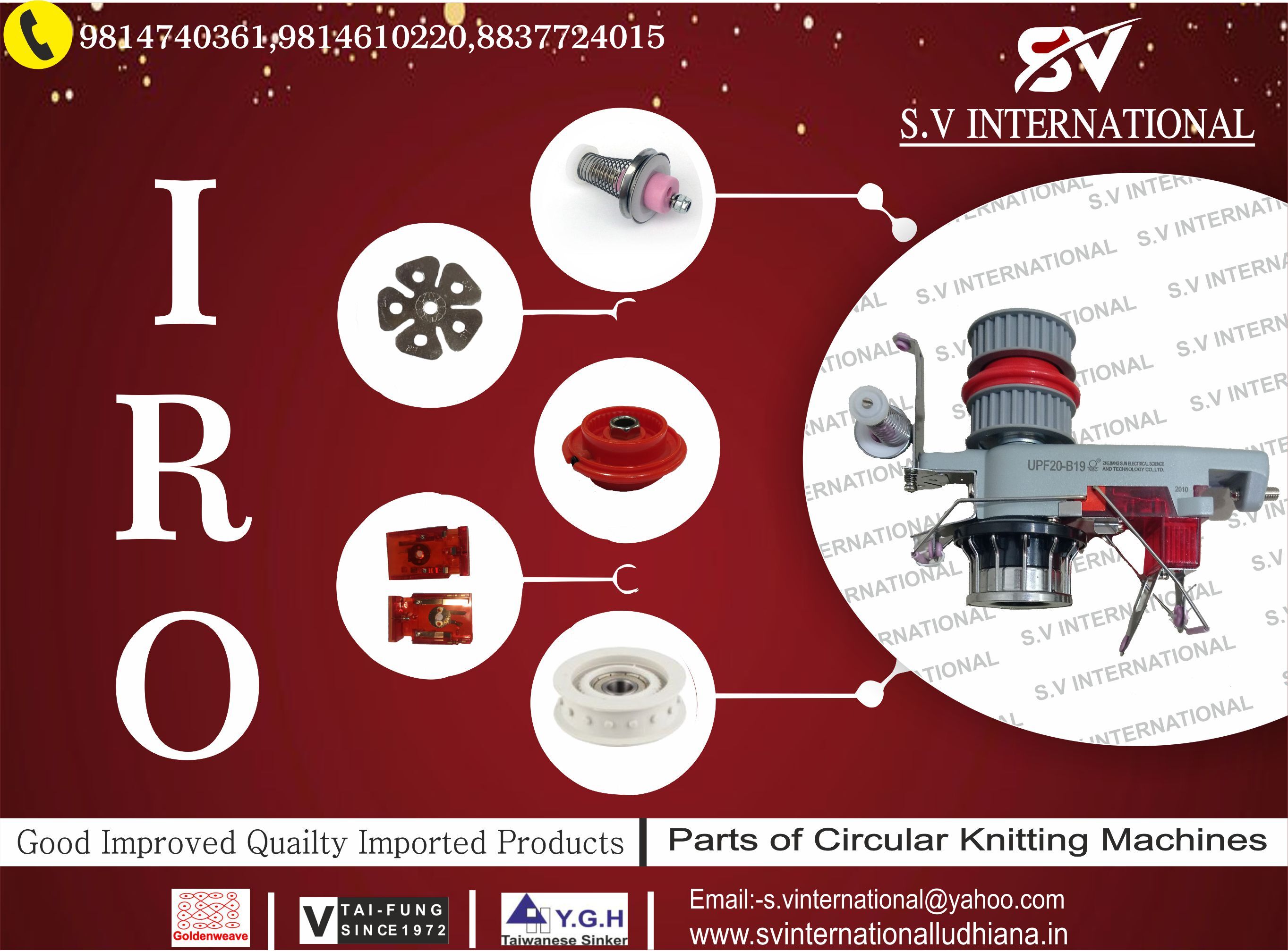 Iro Positive Feeder - Industrial Application | Warranty Included, Available For Circular Knitting Machines With Needles, Sinkers, Jacks, Hooks, Cutters