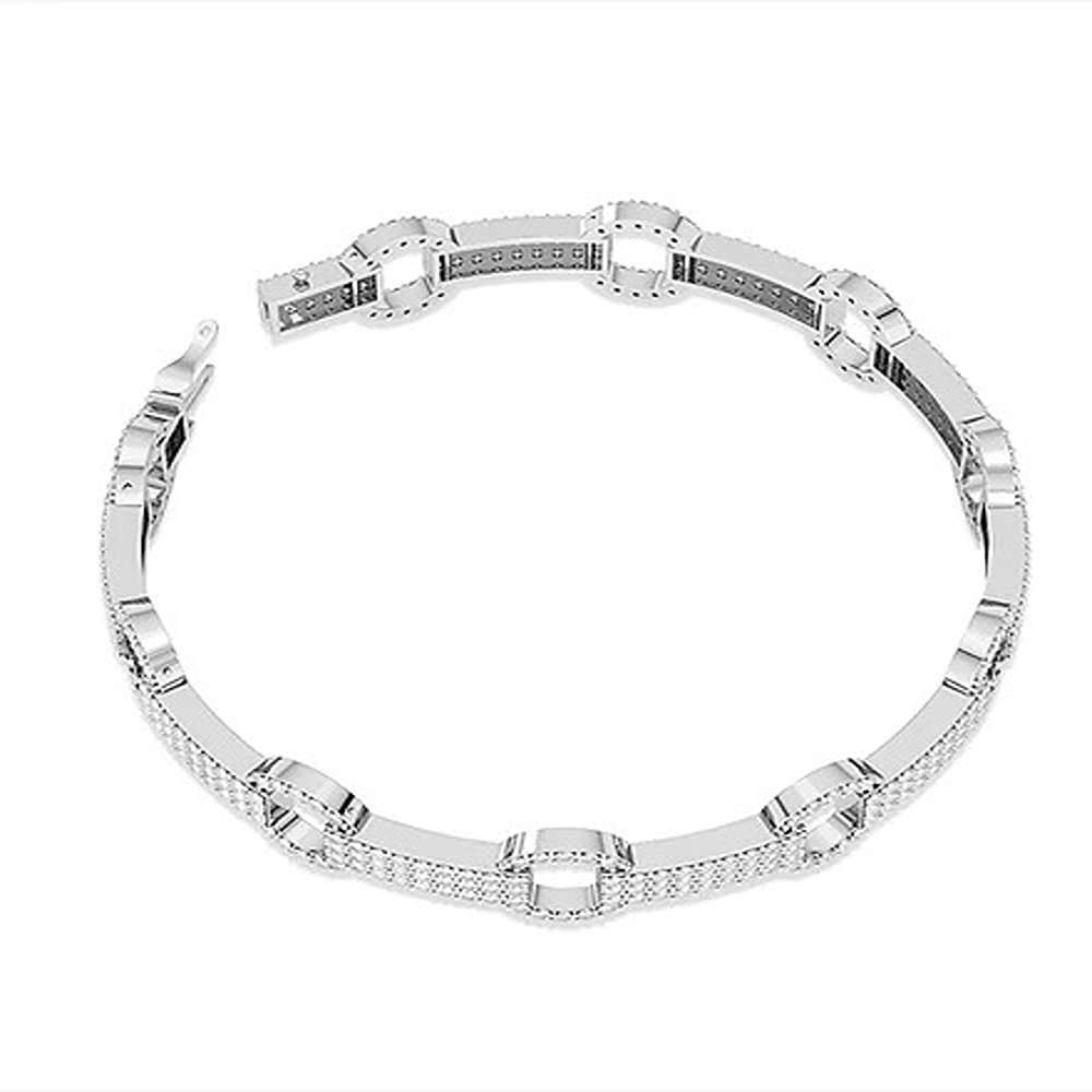 Modern Diamond Bracelets In Synthetic Diamonds 10k Rose Gold Diamond Carat Weight: 5 Carat