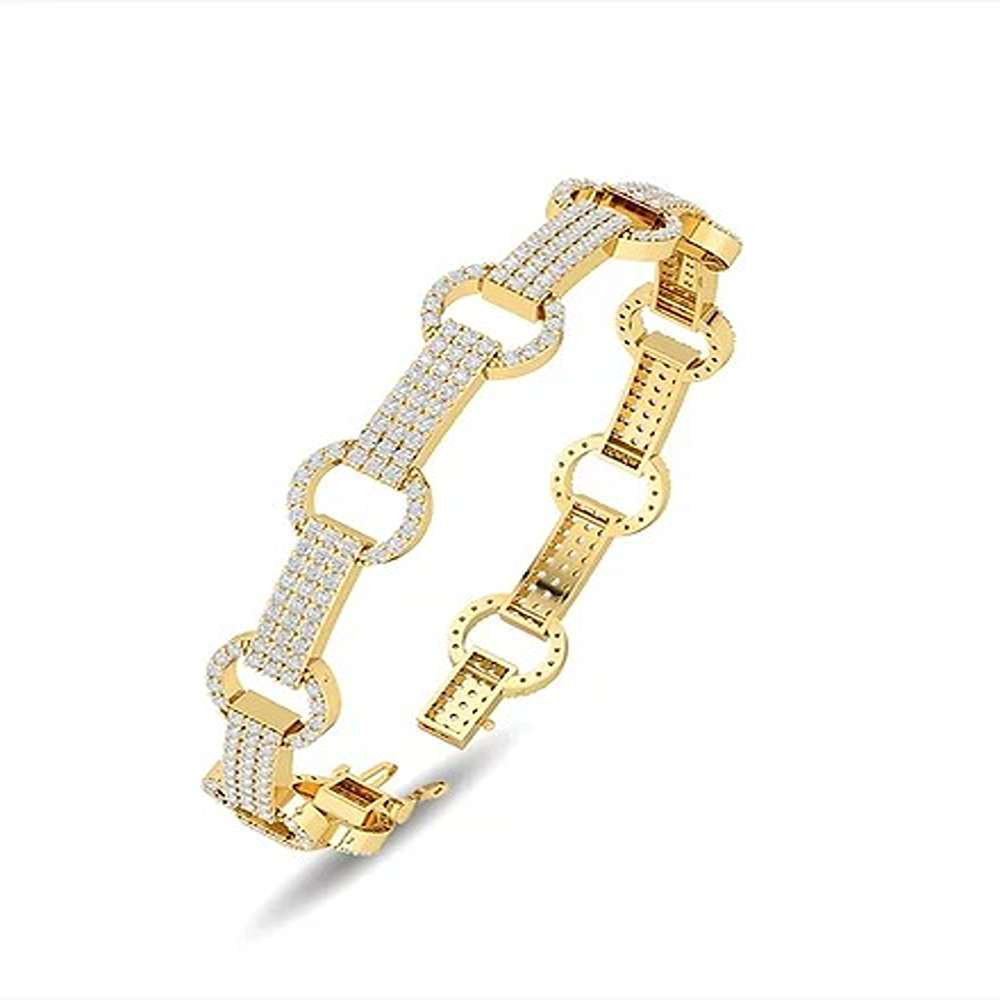 Modern Diamond Bracelets In Synthetic Diamonds 10k Rose Gold Diamond Carat Weight: 5 Carat