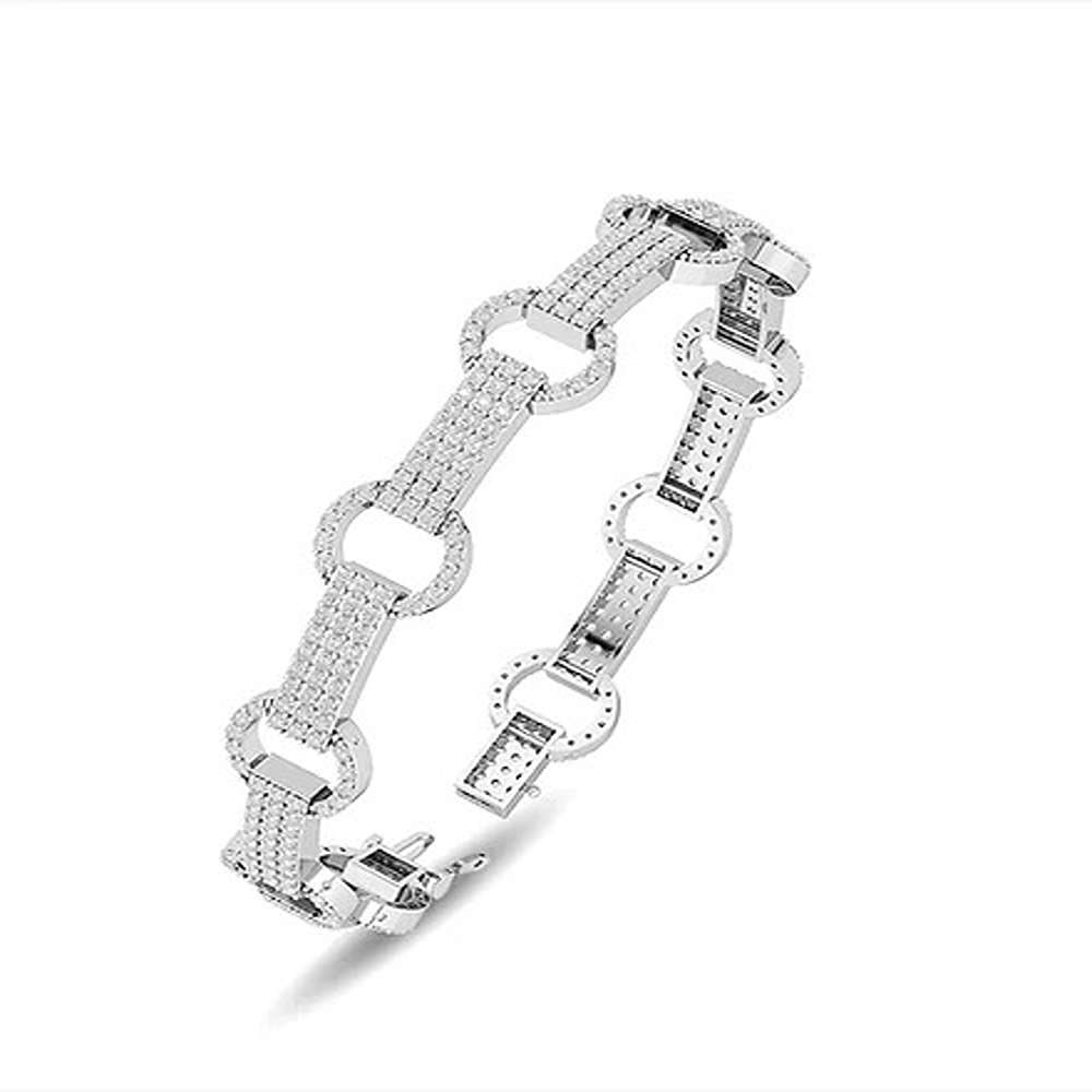 Modern Diamond Bracelets In Synthetic Diamonds 10k Rose Gold Diamond Carat Weight: 5 Carat