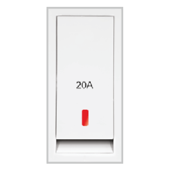 20a Switch With Indicator - Brass And Polycarbonate, 250v Rating, Various Colors With Wooden Texture Design, Rocker Switch With Spark Shield