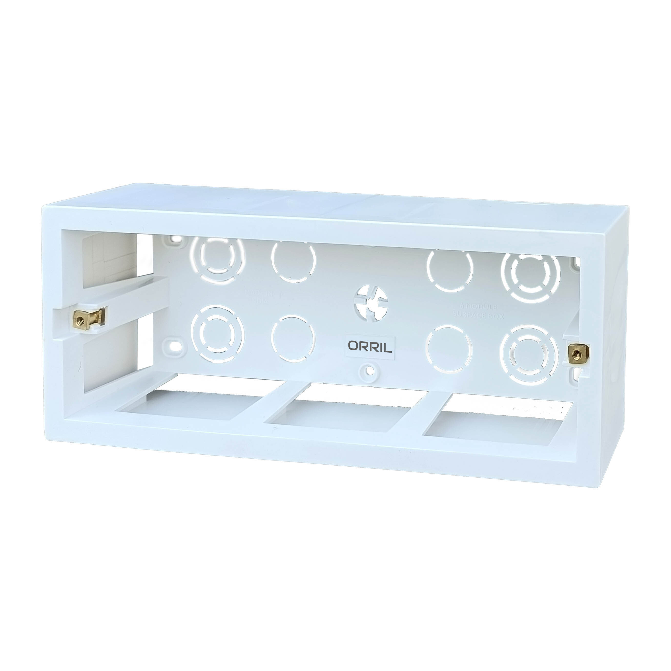 Surface Box - Unbreakable Virgin Abs, 1 To 18 Module Size | Suitable For Any Brand Modular Electrical Accessories, White Color