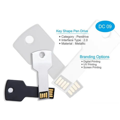 Gray Key Shape Pen Drive