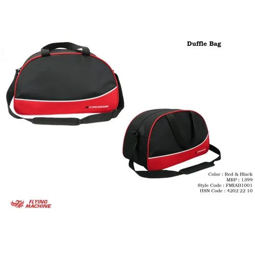 Black & Red Flying Machine Duffle Bag