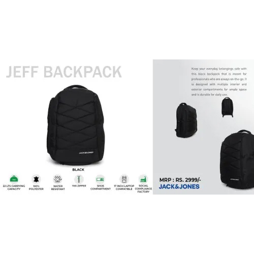 Black J J Jeff Backpack