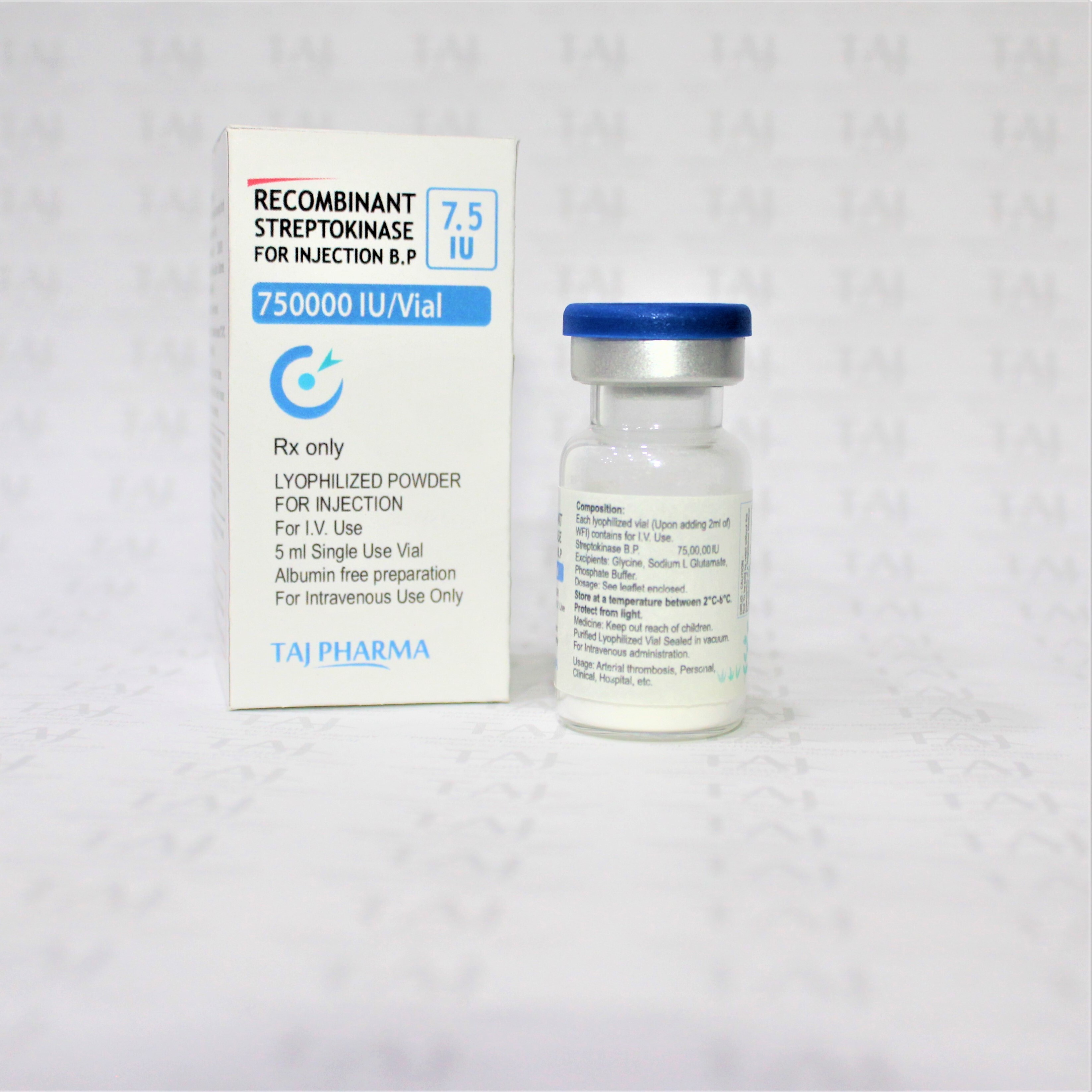 Recombinant Streptokinase For Injection Bp 7.5 Iu Expiration Date: 2 Years