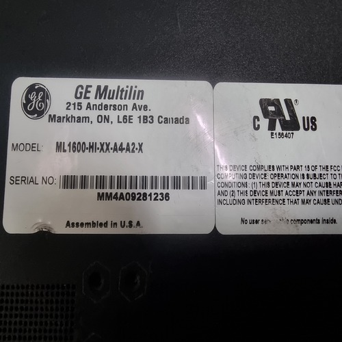 Ge Multilink Ml1600-hi-xx-a4-a2-x Managed Fiber Switch