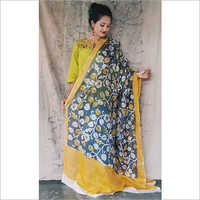 प्रिंटेड हैंड पेंटेड कलमकारी प्योर सिल्क दुपट्टा